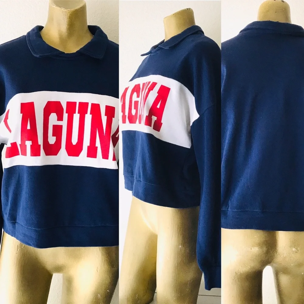 NWOT Wild Fable LAGUNA Collared Cropped SWEATSHIRT M - Picture 8 of 9